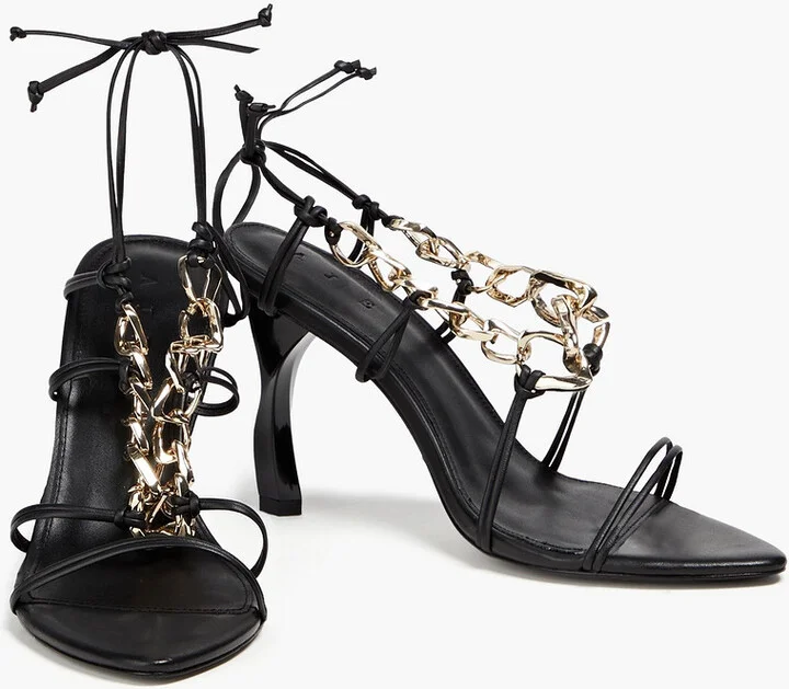 Astrid chain-embellished leather sandals - Image 2