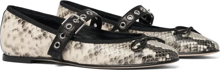 Astrid snakeskin-embossed ballet flats - Image 2