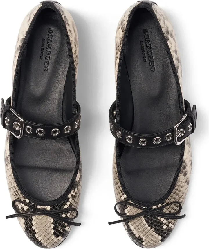 Astrid snakeskin-embossed ballet flats - Image 4