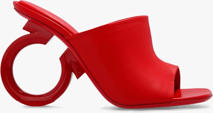 ‘Astro’ Heeled Mules, , - Red