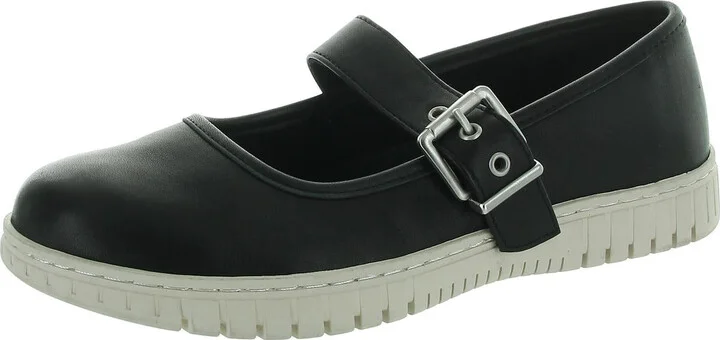 ASTRO Womens Cushioned Footbed Leather Mary Janes