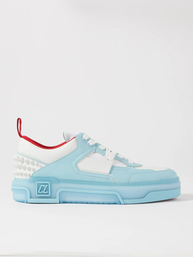 Astroloubi Spiked Leather and Mesh Sneakers