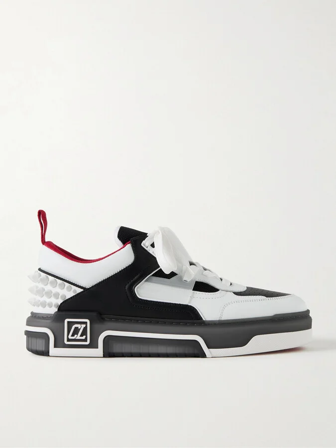 Astroloubi Spiked Leather and Mesh Sneakers