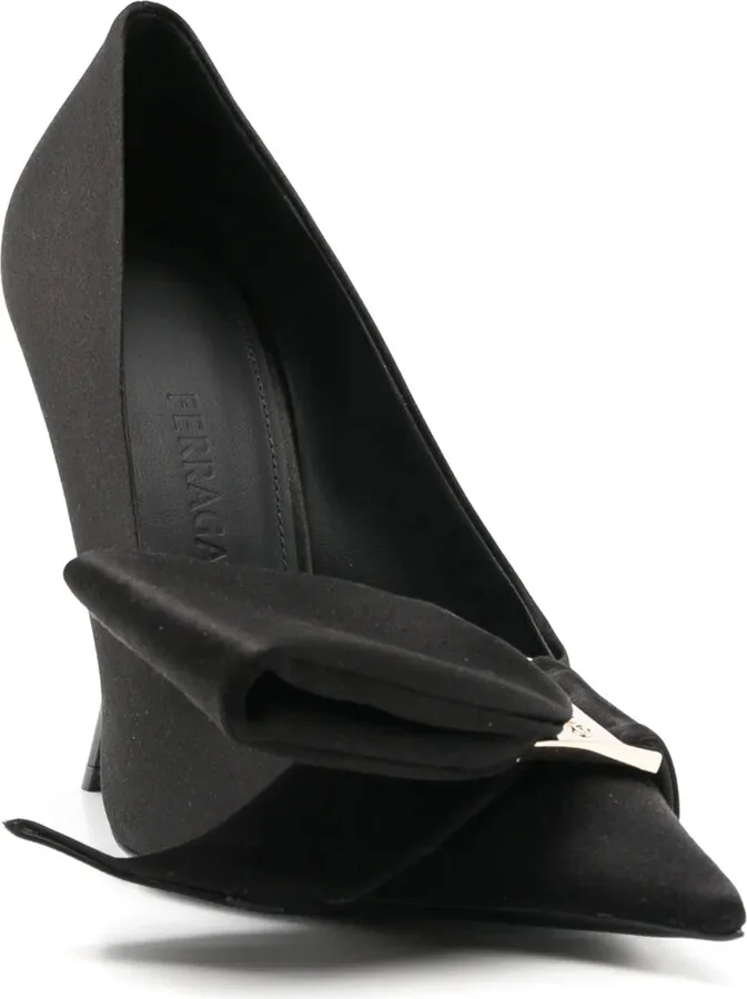 Asymmetric Bow 105mm Silk-Satin Pumps - Image 2