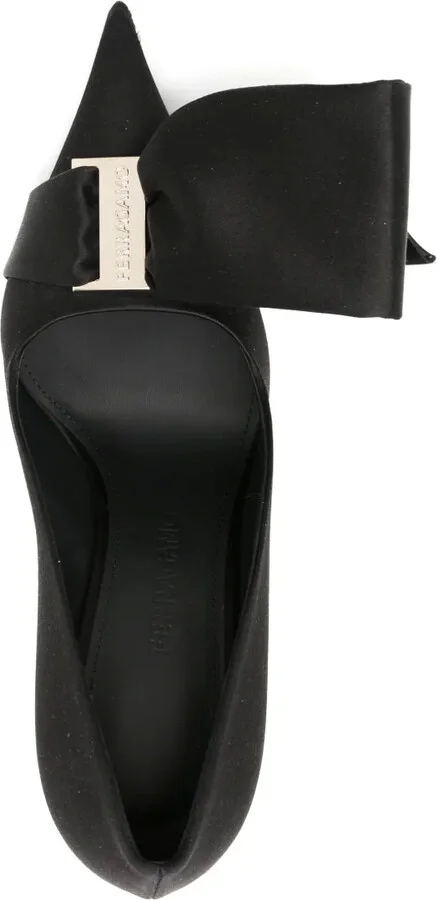 Asymmetric Bow 105mm Silk-Satin Pumps - Image 4