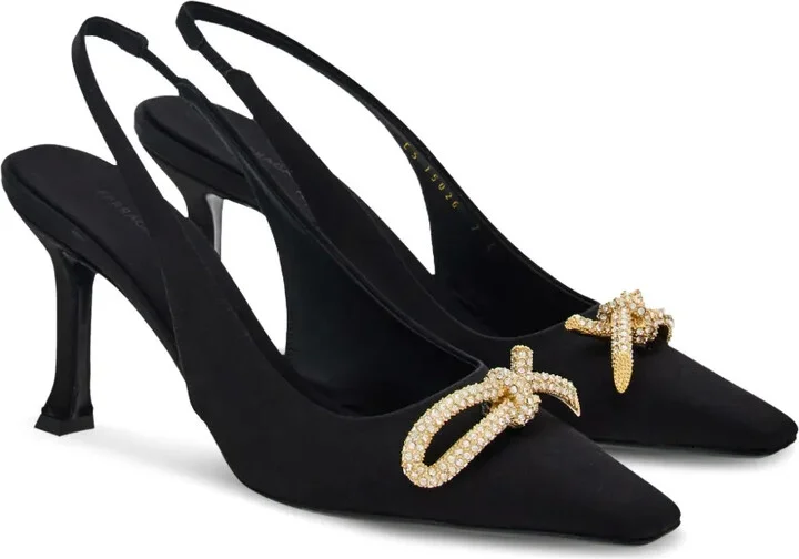 Asymmetric-Bow 85mm Slingback Pumps - Image 2