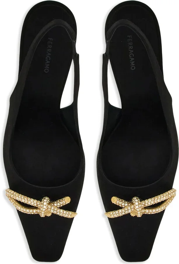 Asymmetric-Bow 85mm Slingback Pumps - Image 4