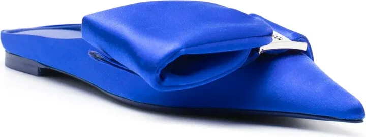 Asymmetric-Bow Satin Mules - Image 2