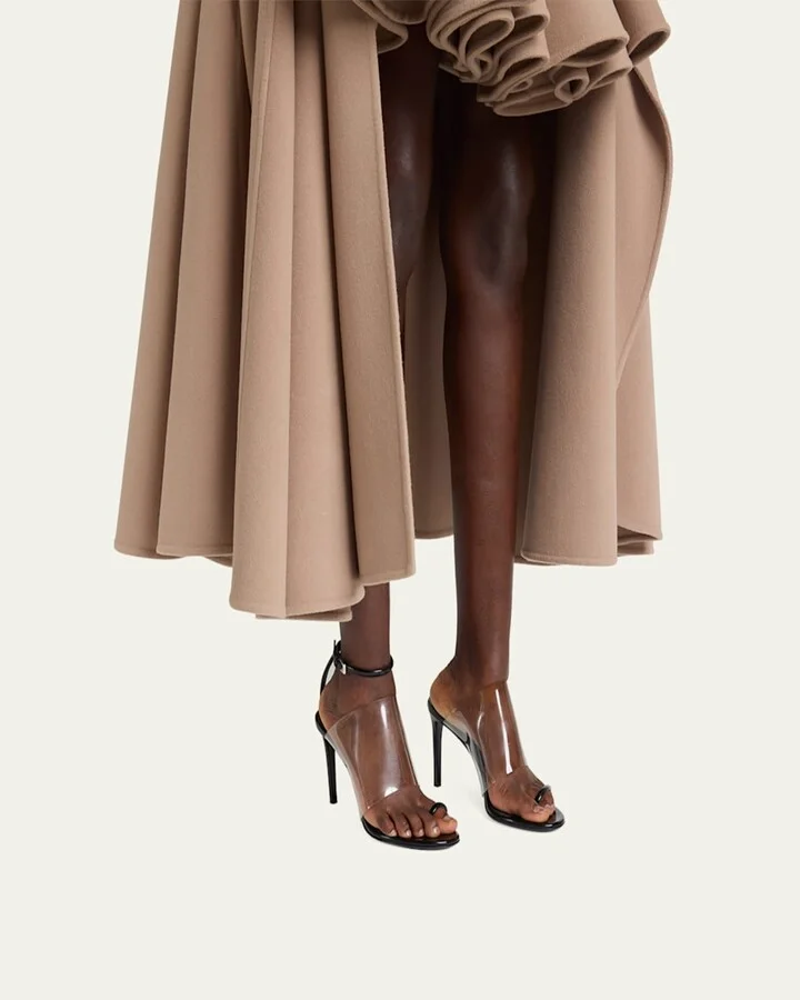 Asymmetric Clear Patent Leather Sandals - Image 4