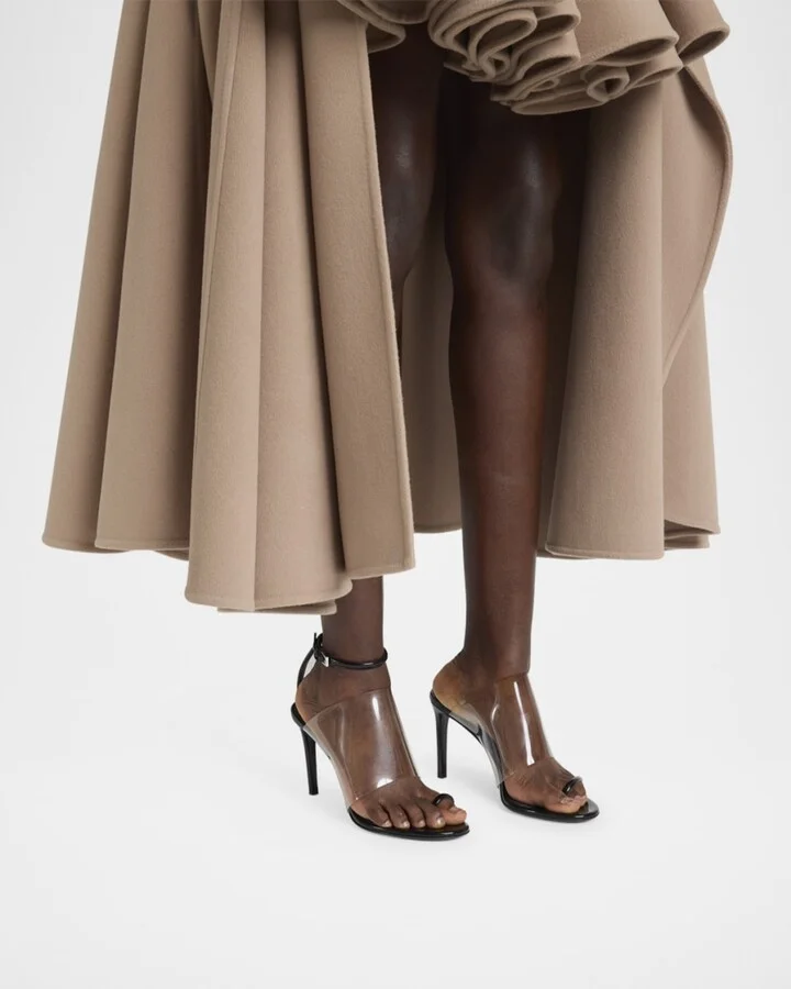 Asymmetric Clear Patent Leather Sandals - Image 6