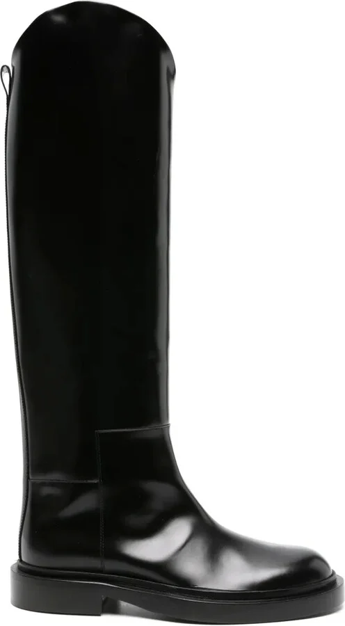 Asymmetric Leather Boots