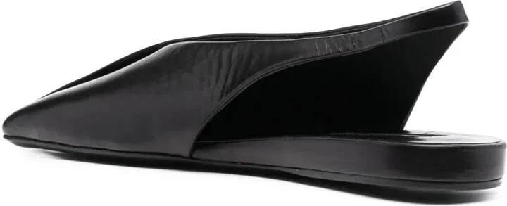 Asymmetric-Toe Leather Ballerina Shoes - Image 3