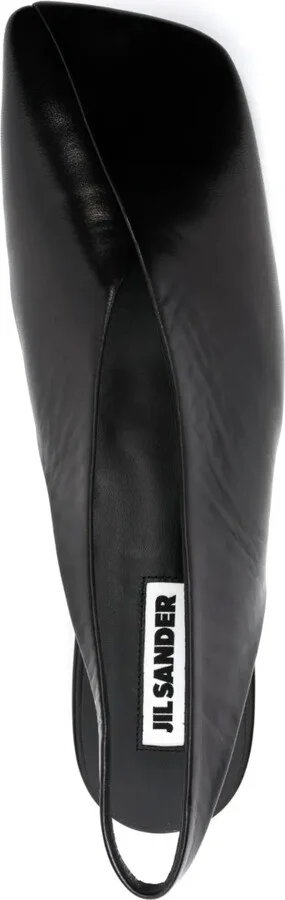 Asymmetric-Toe Leather Ballerina Shoes - Image 4