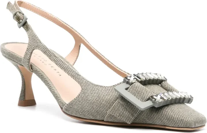 Atena crystal-buckle slingback pumps - Image 2