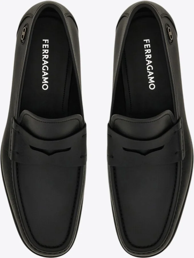 Athen Gancini Leather Penny Loafers - Image 2