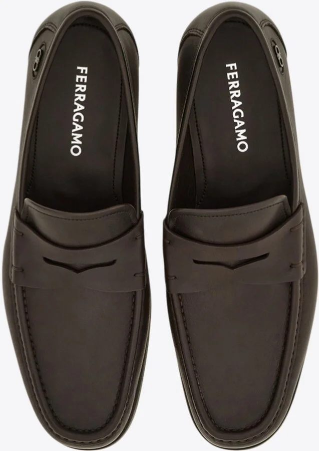 Athen Gancini Leather Penny Loafers - Image 2