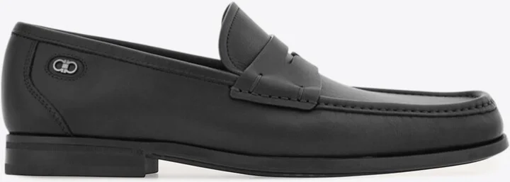 Athen Gancini Leather Penny Loafers