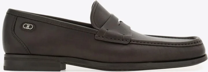 Athen Gancini Leather Penny Loafers