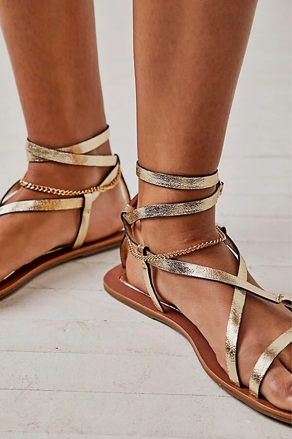 Athena Anklet Wrap Sandals - Image 2