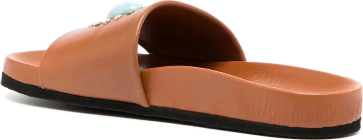 Athena Cognac Open Toe Sandals - Image 3