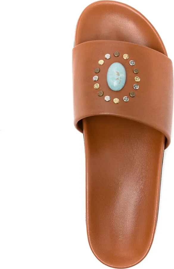 Athena Cognac Open Toe Sandals - Image 4
