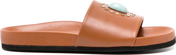 Athena Cognac Open Toe Sandals