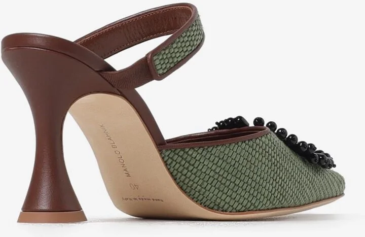 Atika 90 Raffia Pointed Mules - Image 2
