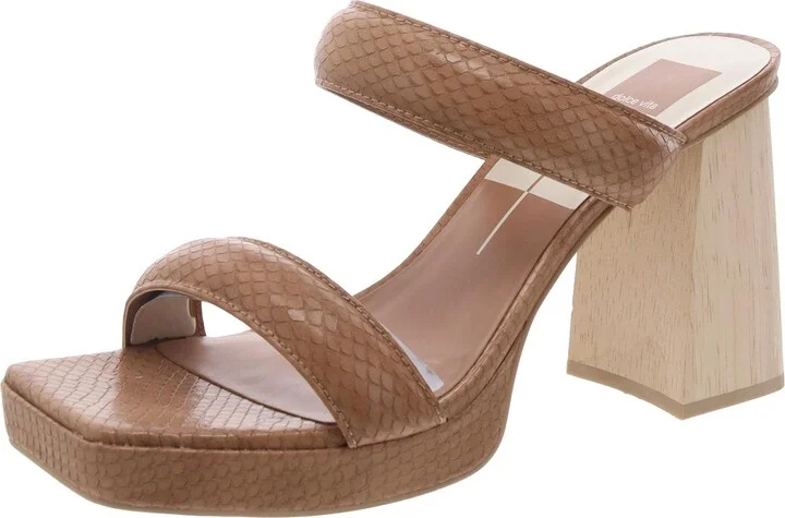 Atlas Womens Slip On Open Toe Heels