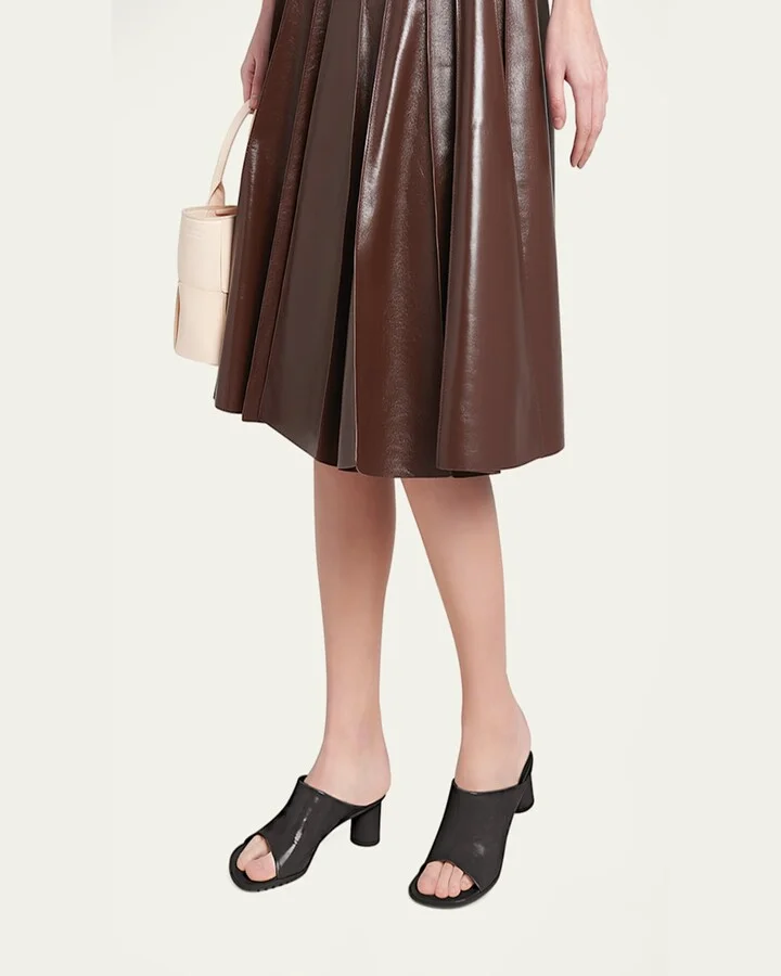 Atomic Leather Cylinder-Heel Mules - Image 9