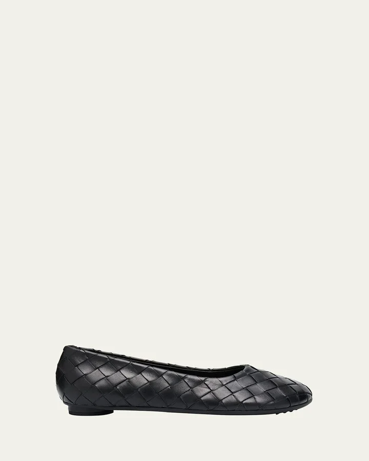 Atomic Woven Leather Ballerina Flats