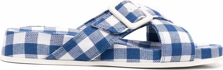 Atonik gingham-check sandals