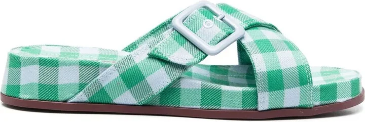 Atonik gingham-check sandals