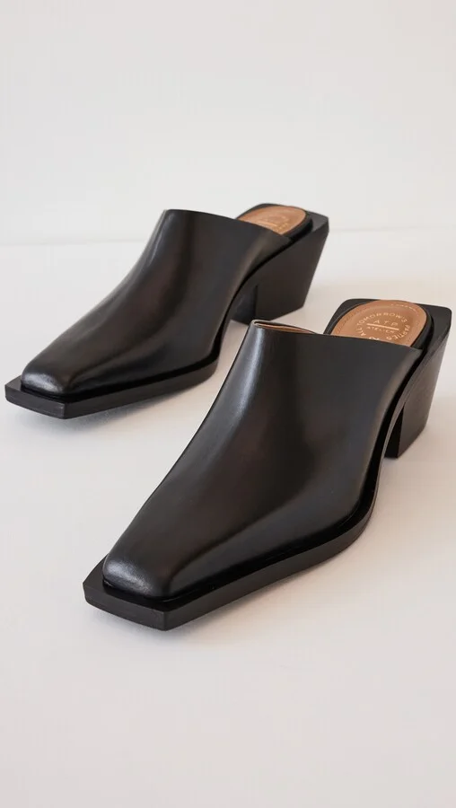 ATP Atelier Amorosi Black Vacchetta Flats - Image 4