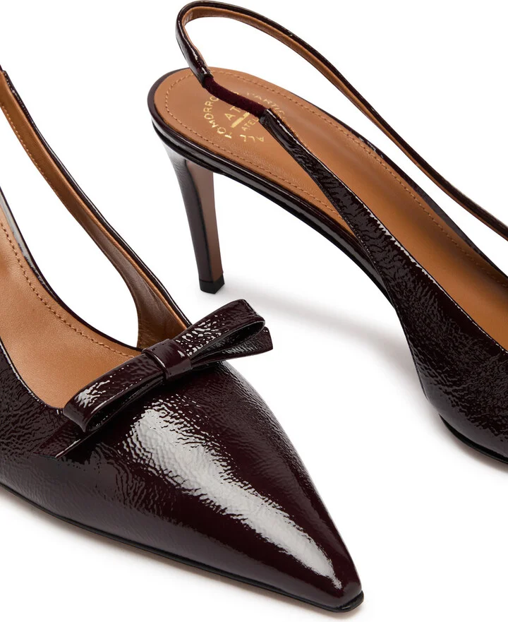 Atp Atelier Thiene 80 Crinkled Patent-leather Slingback Pumps - Image 3
