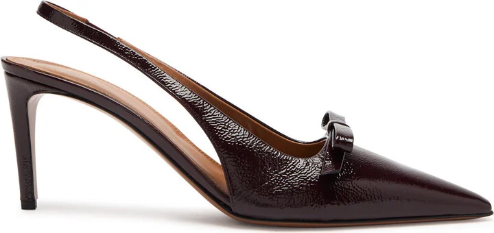 Atp Atelier Thiene 80 Crinkled Patent-leather Slingback Pumps