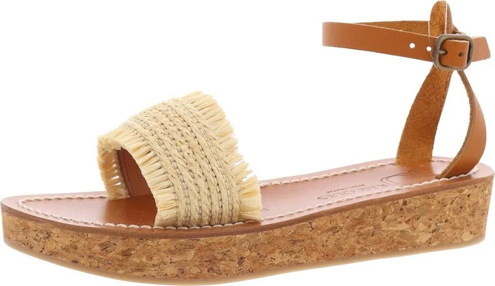 Atribis Womens Fringe Man Made Ankle Strap