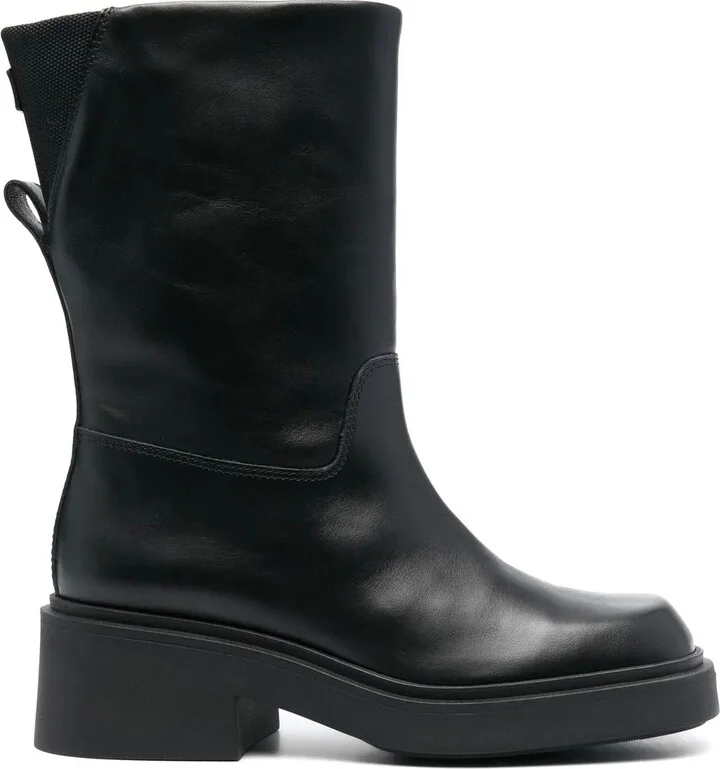 Attitude leather mid-calf boots