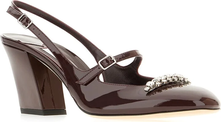 Aubergine Leather Belinda Pumps - Image 2