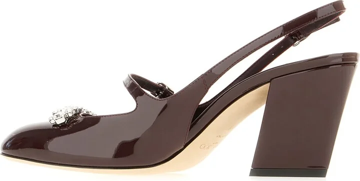 Aubergine Leather Belinda Pumps - Image 3