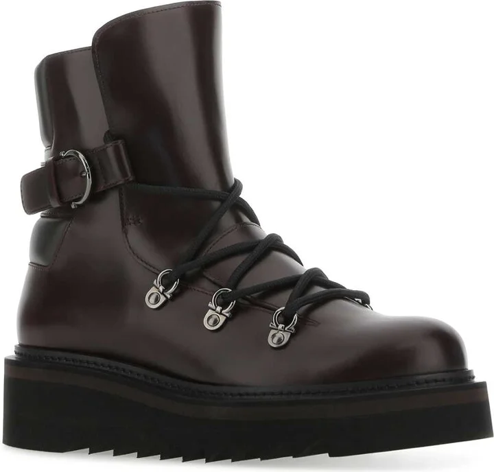 Aubergine Leather Elimo Ankle Boots - Image 2