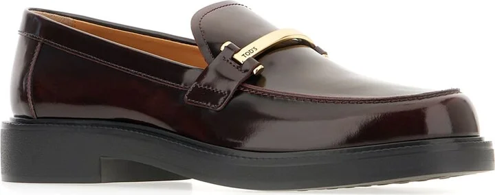 Aubergine Leather Loafers - Image 2