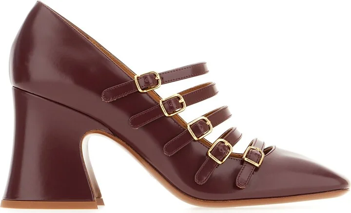 Aubergine Leather Pumps
