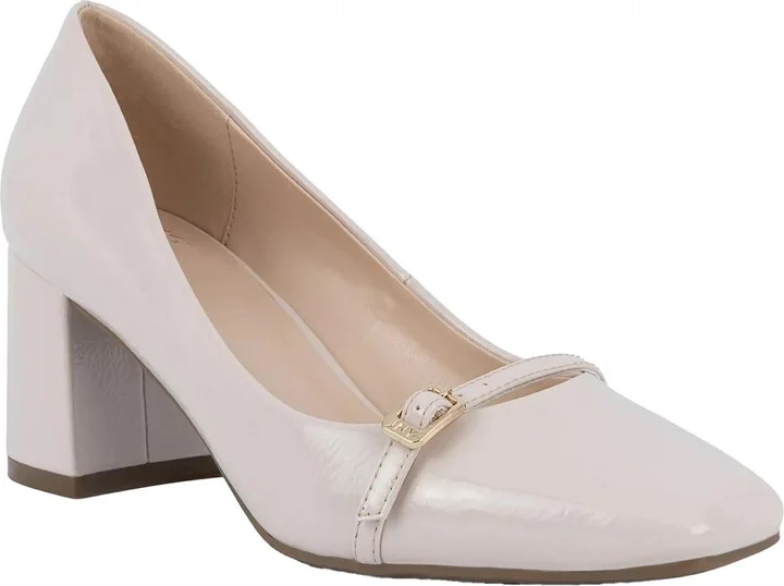 Aubin Womens Patent Block Heel Pumps