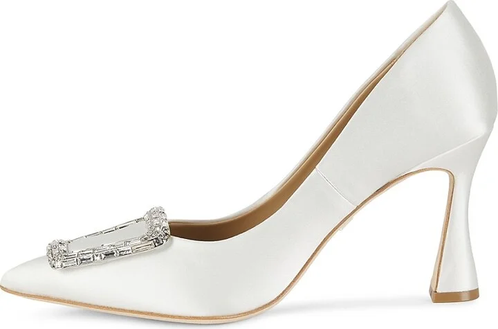 Aubree 85MM Embellished Satin Pumps - Image 4