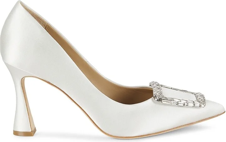 Aubree 85MM Embellished Satin Pumps