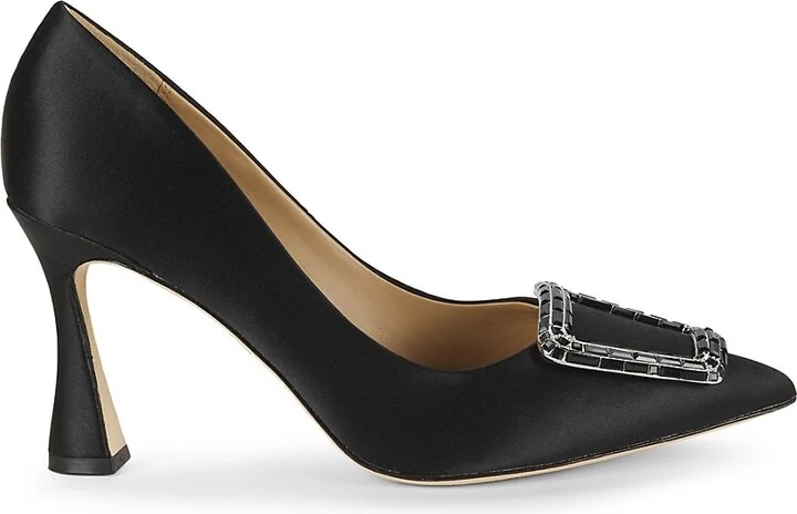 Aubree 85MM Embellished Satin Pumps