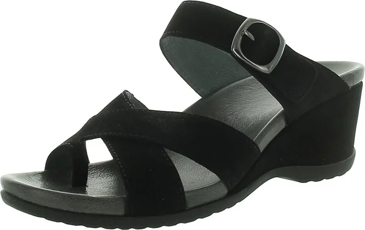 Aubree Nubuck Womens Slip On Wedge Wedge Sandals