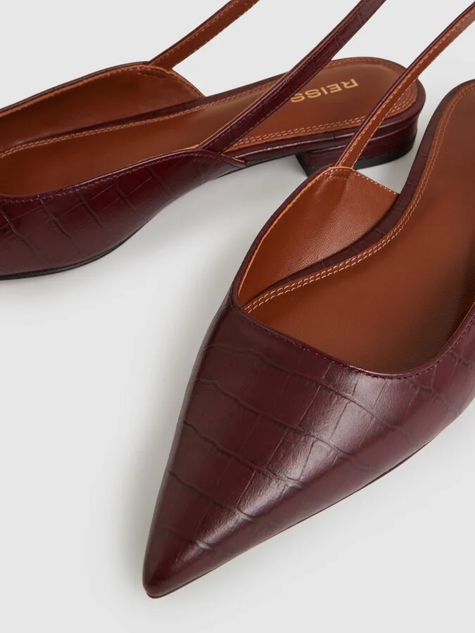 Aubrey Leather Slingback Ballerina Pumps - Image 5