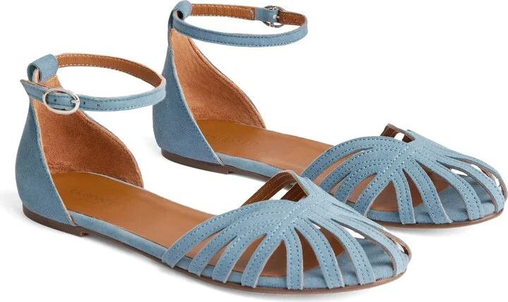 Aubrey Plaited Ankle Strap Flat