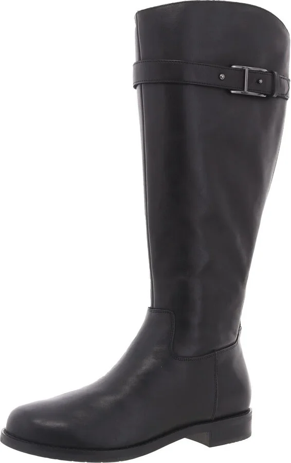 Aubrey Womens Wide Calf Leather Knee-High Boots